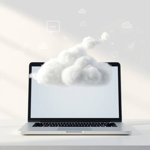 Cloud icons floating above a laptop representing Cloud Computing Fundamentals course